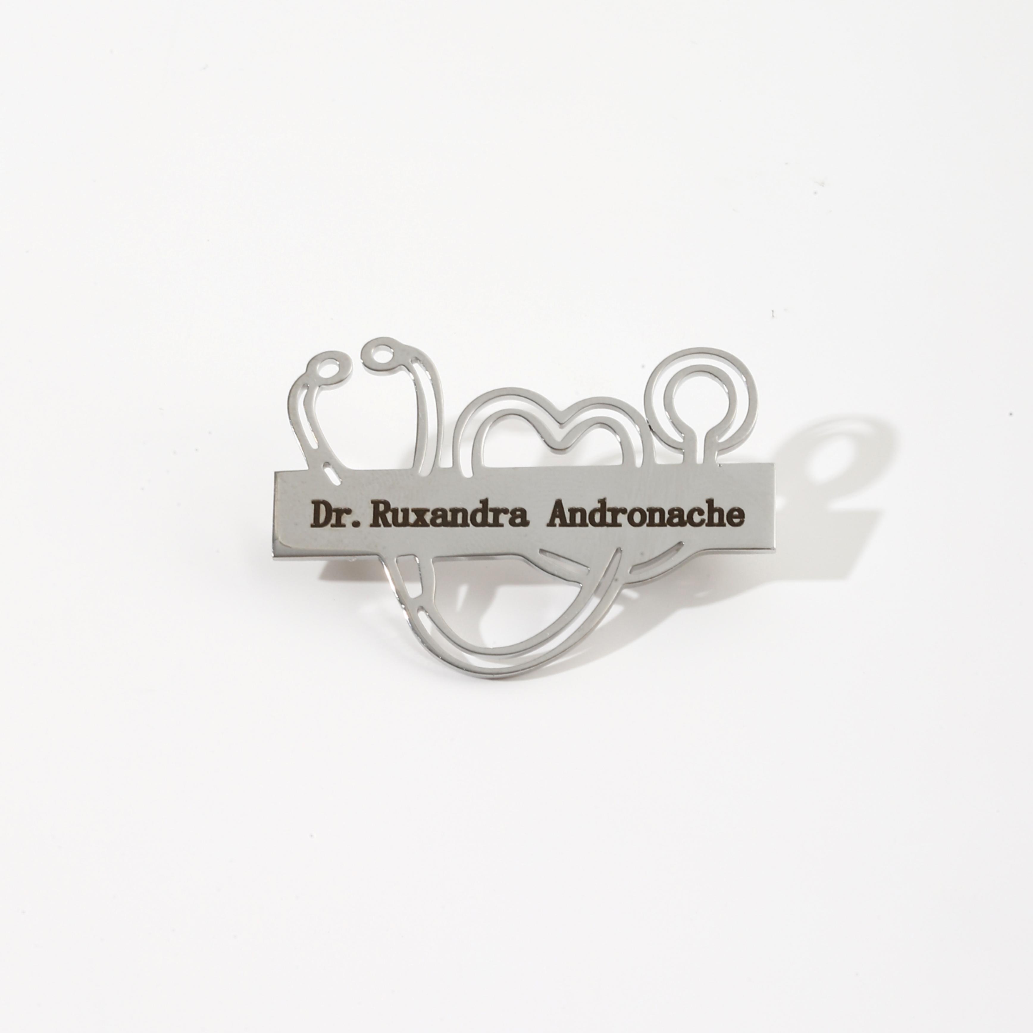 Love Stethoscope shaped Name Brooch Gift for Doctors