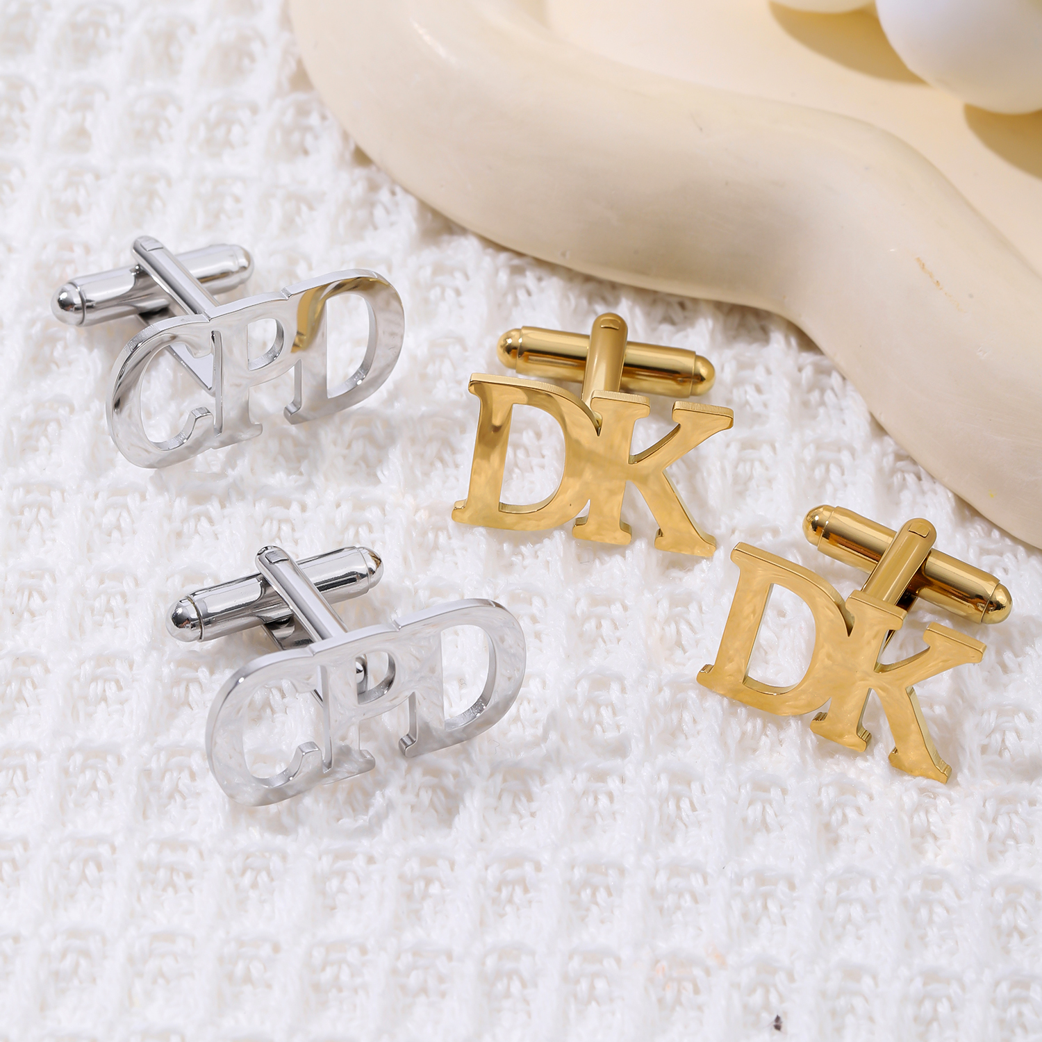 Custom Double letter Simple Cufflinks