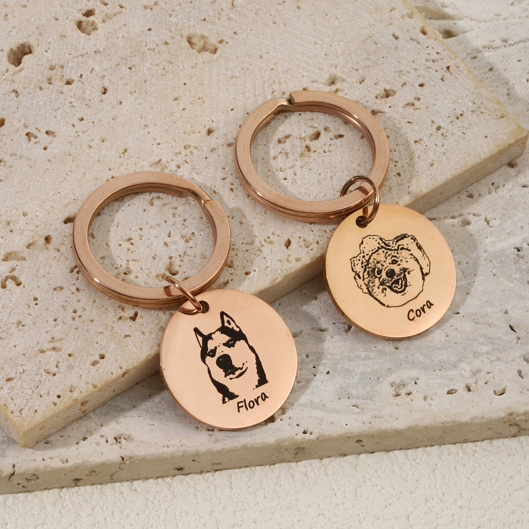 Custom Keychains with Carved Figures and Pets