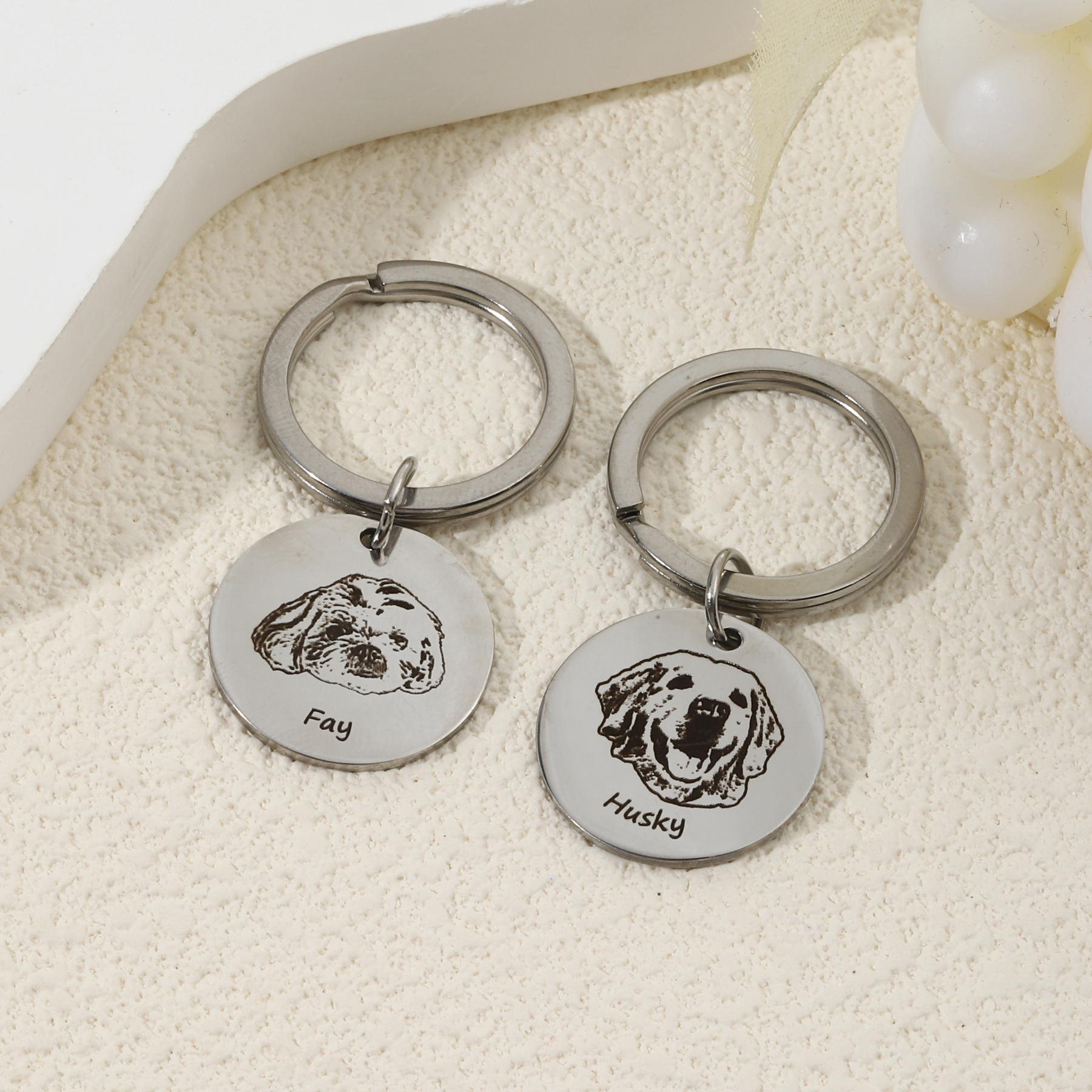 Custom Keychains with Carved Figures and Pets