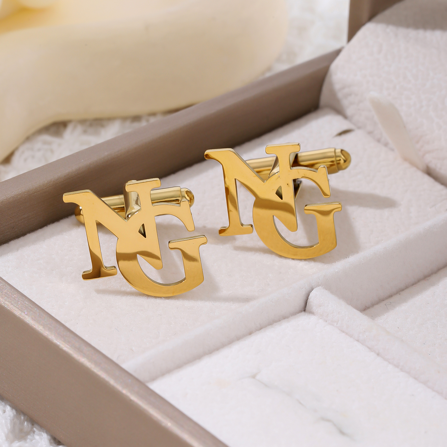 Custom Misaligned Letter Cufflinks