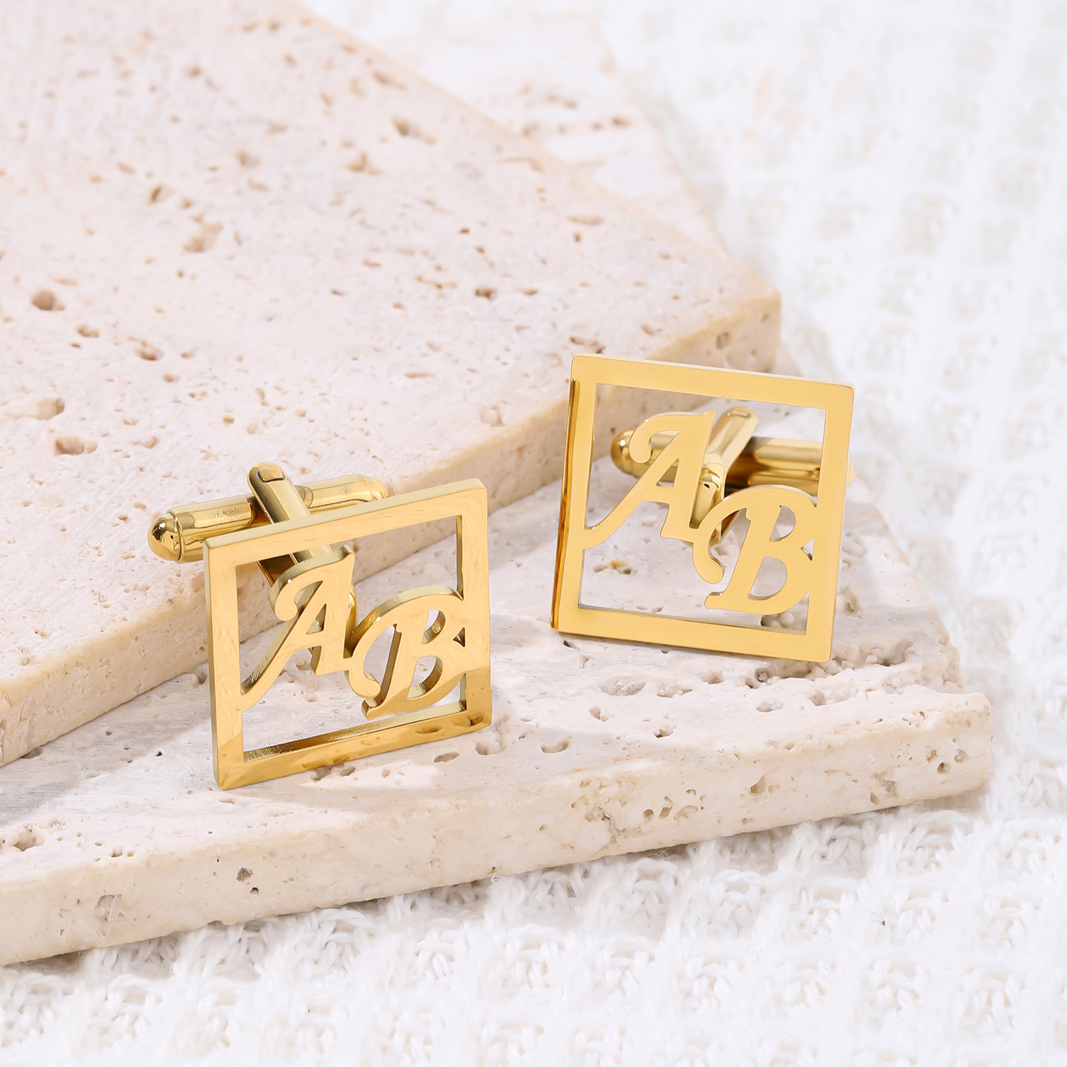Custom Square shaped Letter Cufflinks