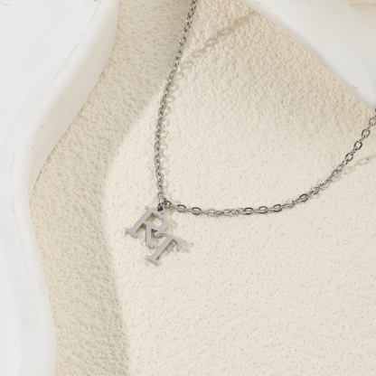 Custom Necklaces with Double Letter Misalignment Design