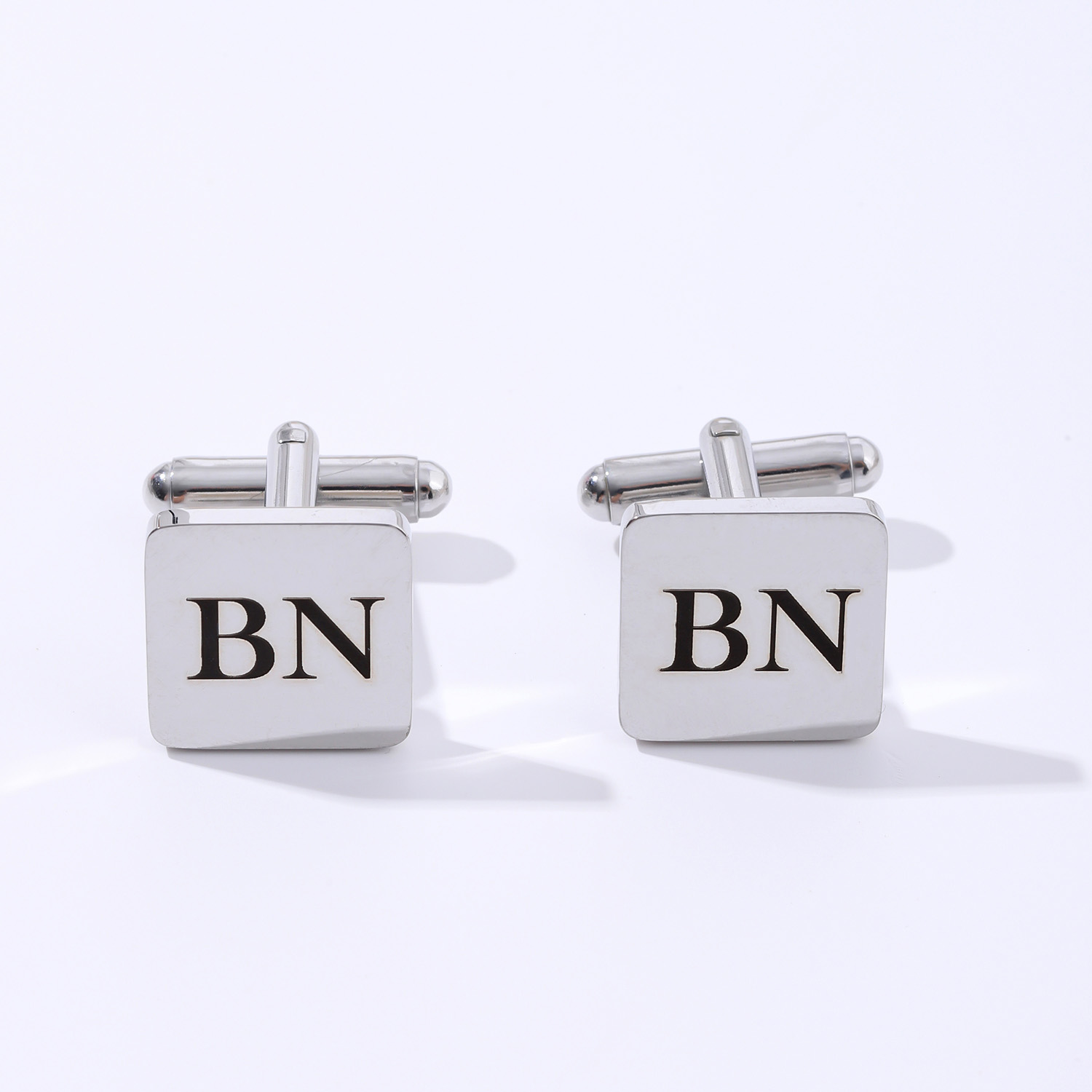 Six Styles of Square Custom Text Cufflinks