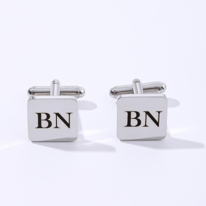 Six Styles of Square Custom Text Cufflinks