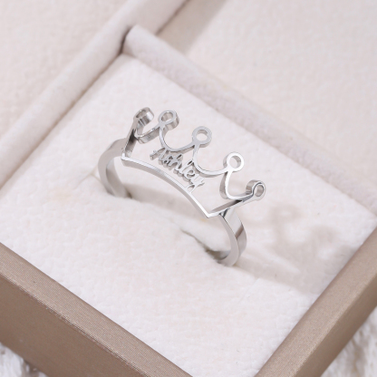 Custom Crown shaped Name Rings