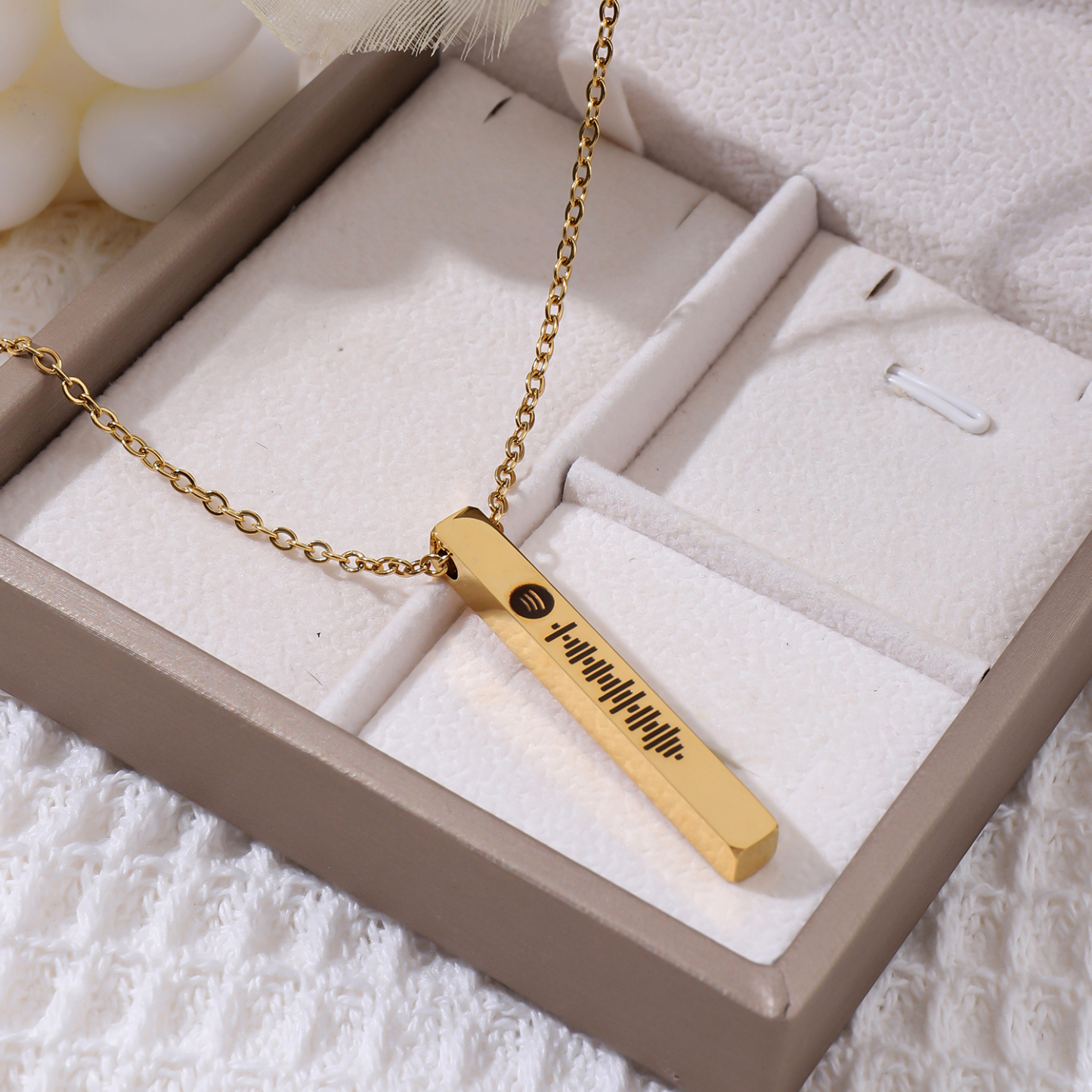 Custom Engraved Four Sides Spotify Music Necklace-Spefeel