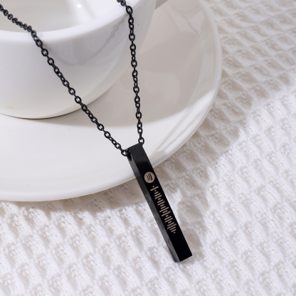 Custom Engraved Four Sides Spotify Music Necklace-Spefeel