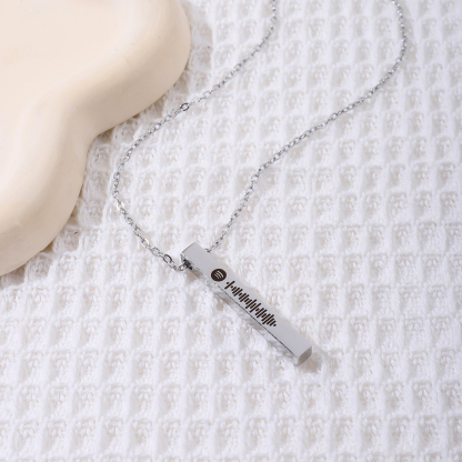 Custom Engraved Four Sides Spotify Music Necklace-Spefeel