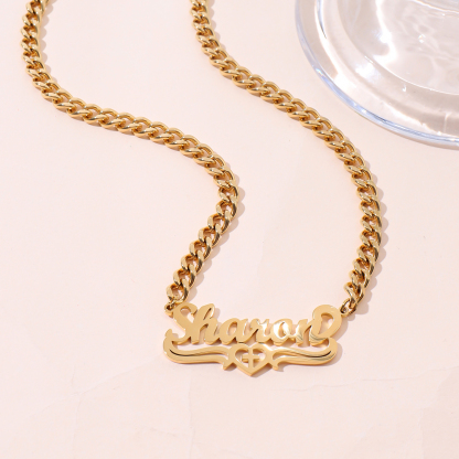 Custom Name Heart and Wings Necklace