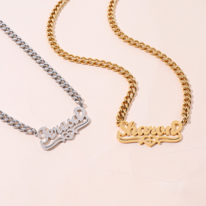 Custom Name Heart and Wings Necklace
