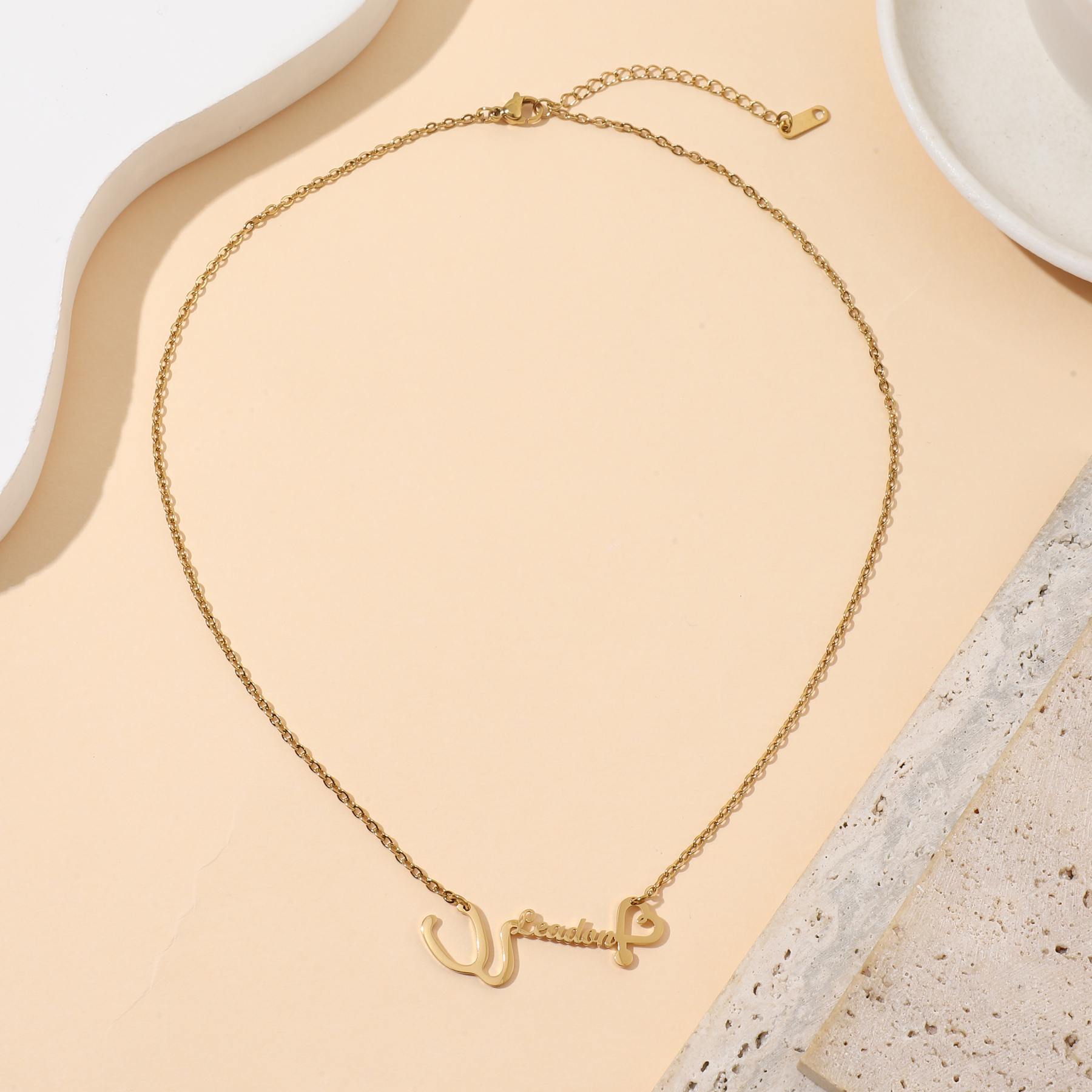 Custom Name Necklaces in Stethoscope Shape Gifts for Doctors and Nurses