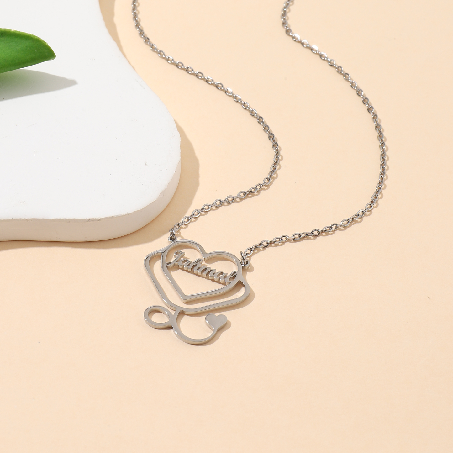 Custom Name Necklaces in Stethoscope Shape Gifts for Doctors and Nurses