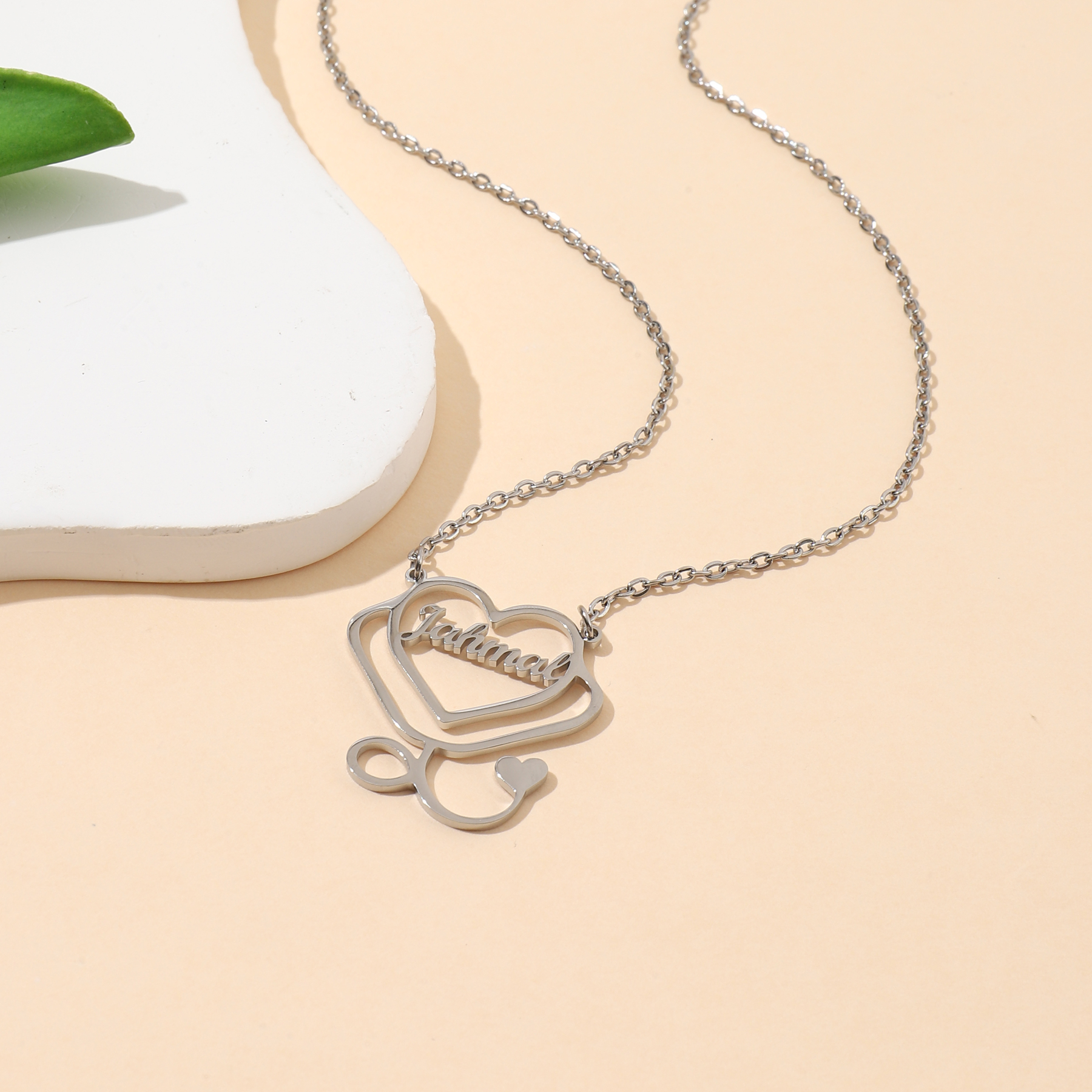 Custom Name Necklaces in Stethoscope Shape Gifts for Doctors and Nurses