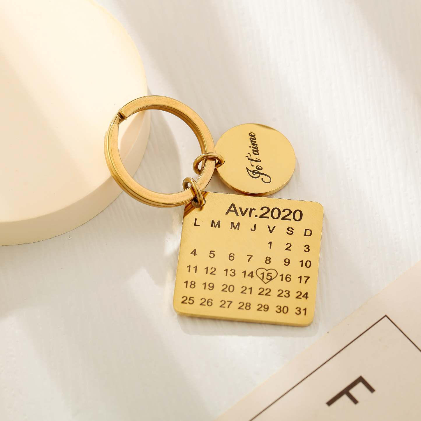 Custom Keychains with Calendar Dates and Names-Spefeel