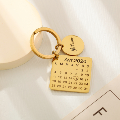 Custom Keychains with Calendar Dates and Names-Spefeel