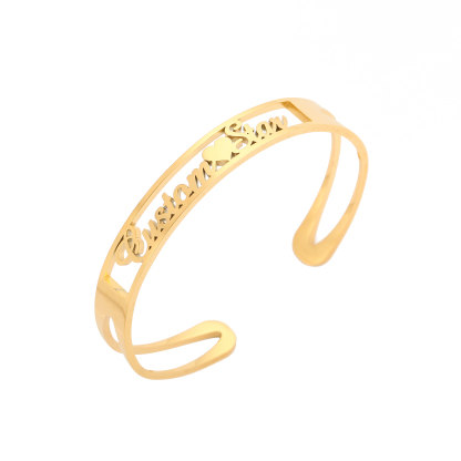 Custom Hollow shaped Bracelets with Double Names
