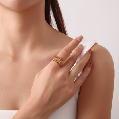 Custom Name Ring with Memorial Significance for Two Names