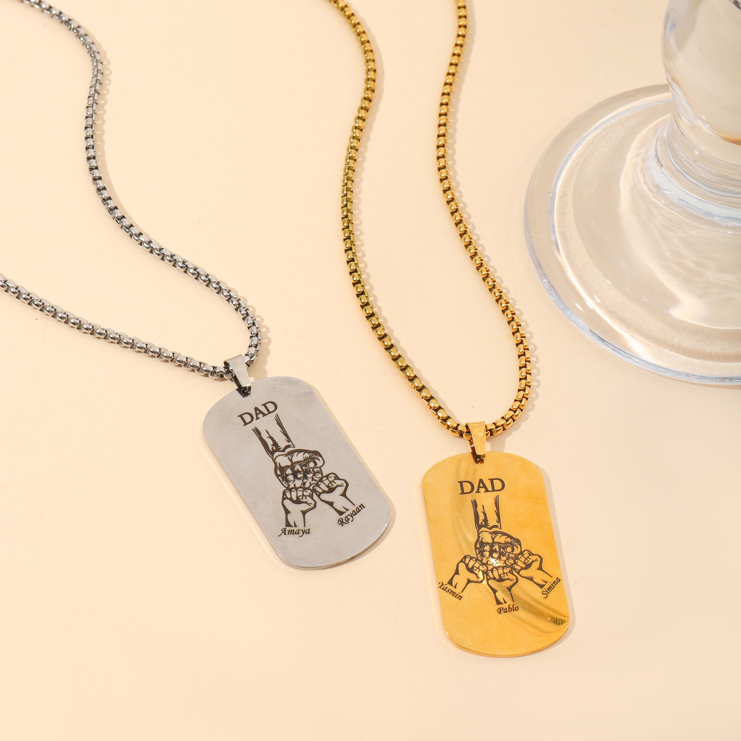 [Copy]Custom Name Necklace with Family Role Figure Pendants