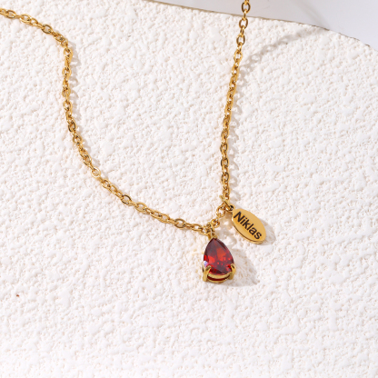 Custom Name Necklace with Shining Colored Rhinestones