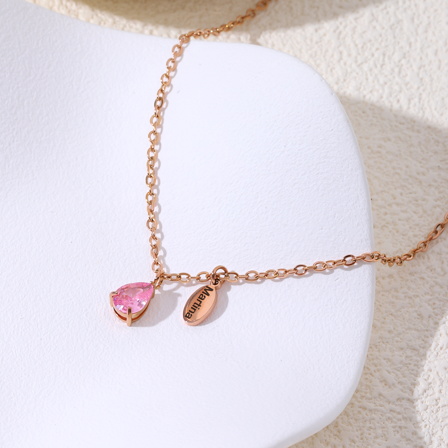 Custom Name Necklace with Shining Colored Rhinestones