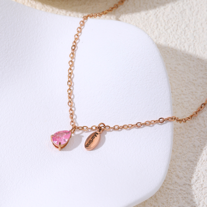 Custom Name Necklace with Shining Colored Rhinestones