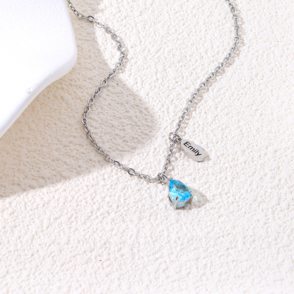 Custom Name Necklace with Shining Colored Rhinestones