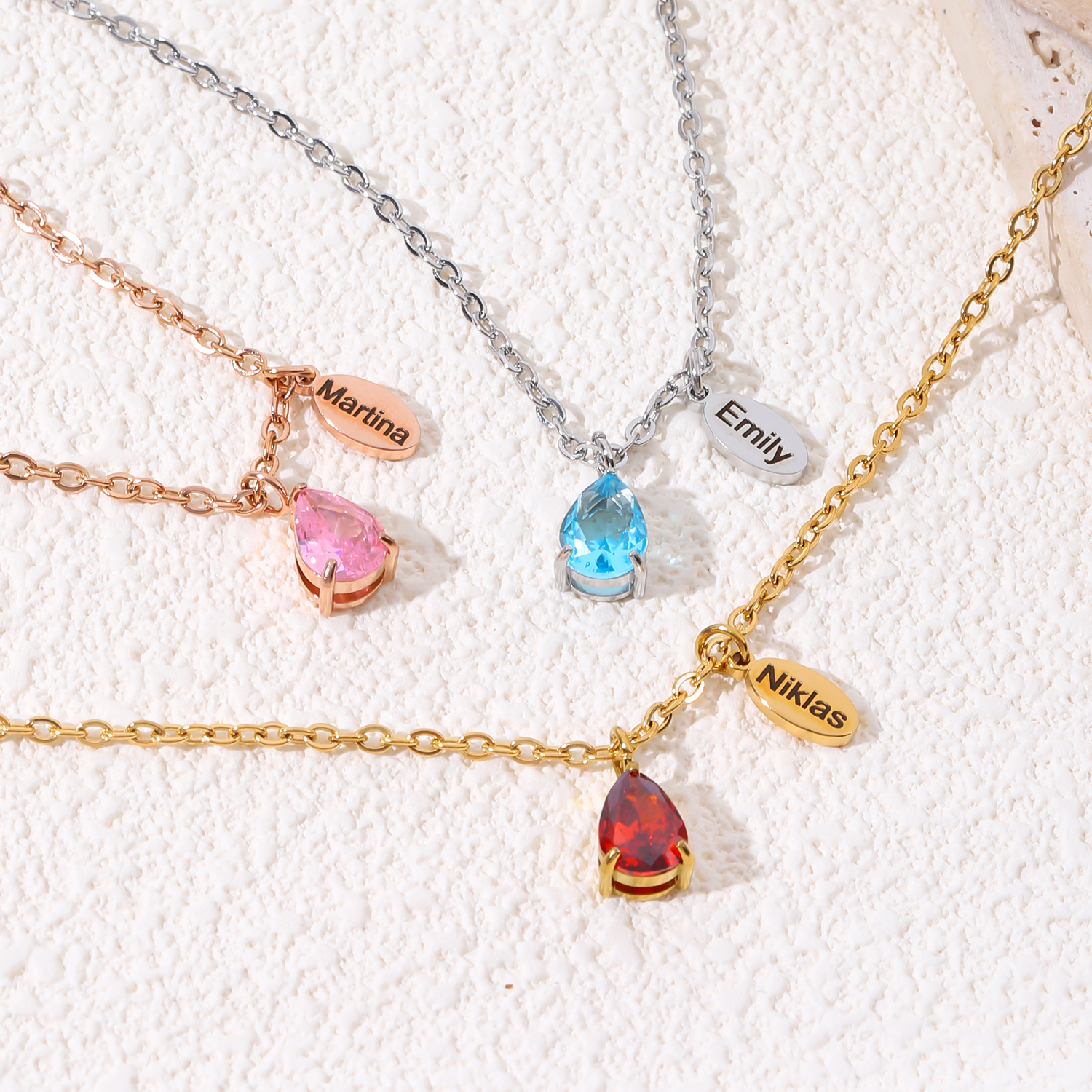 Custom Name Necklace with Shining Colored Rhinestones