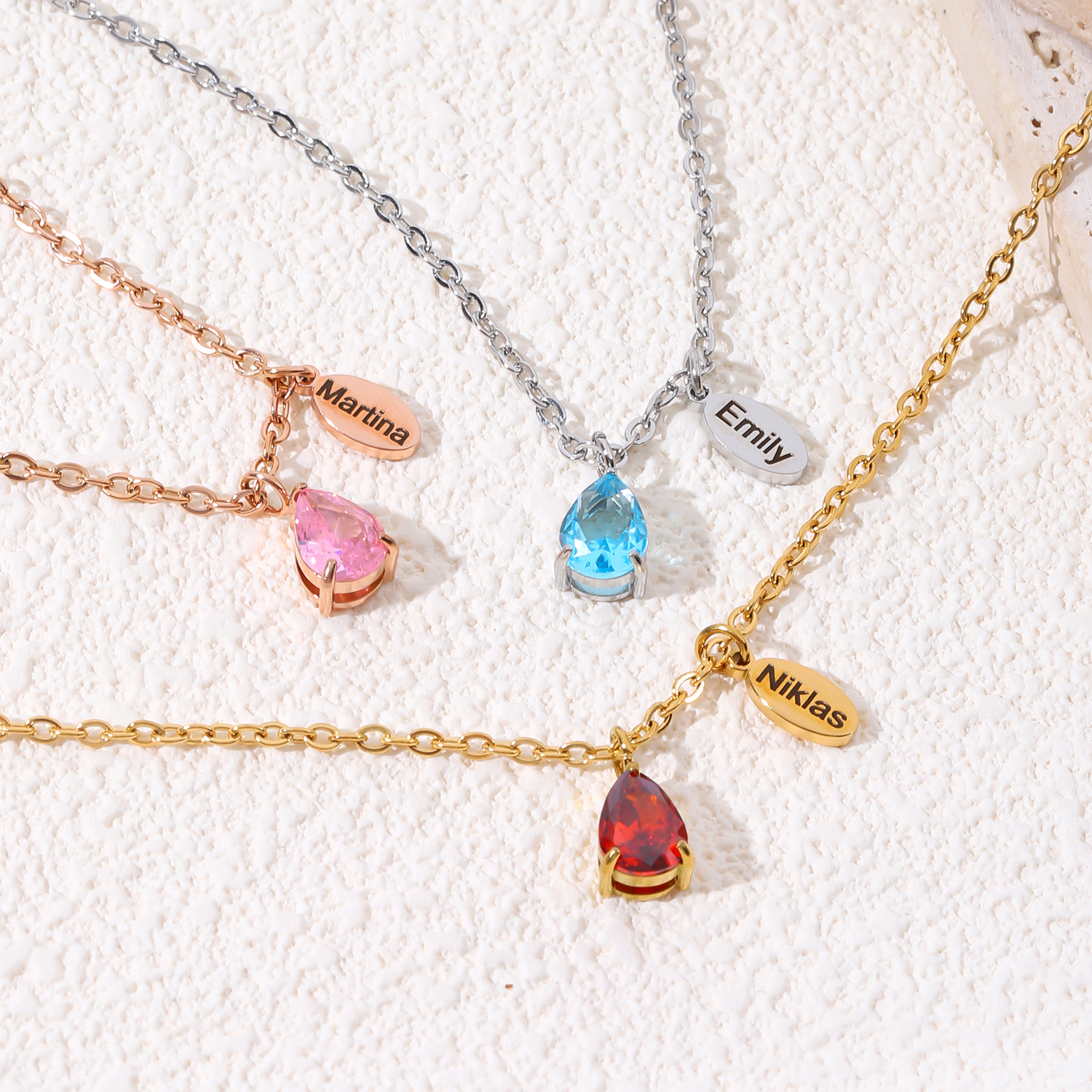 Custom Name Necklace with Shining Colored Rhinestones