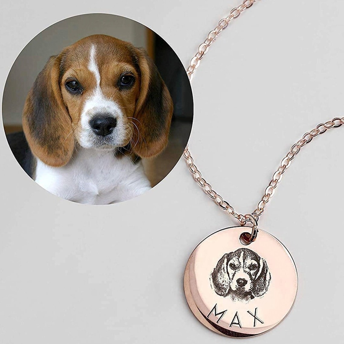 Custom Pet Photo & Name Disc Necklace