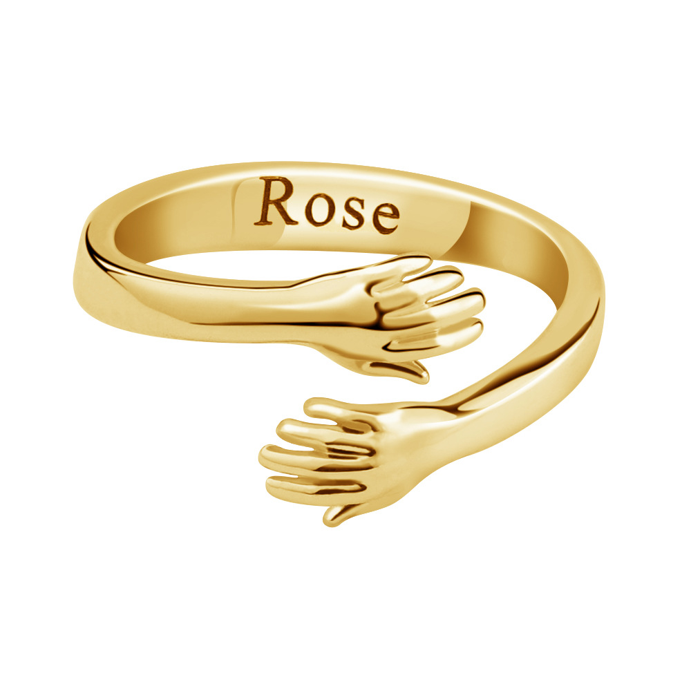 Customized Name Engraved Embrace Rings