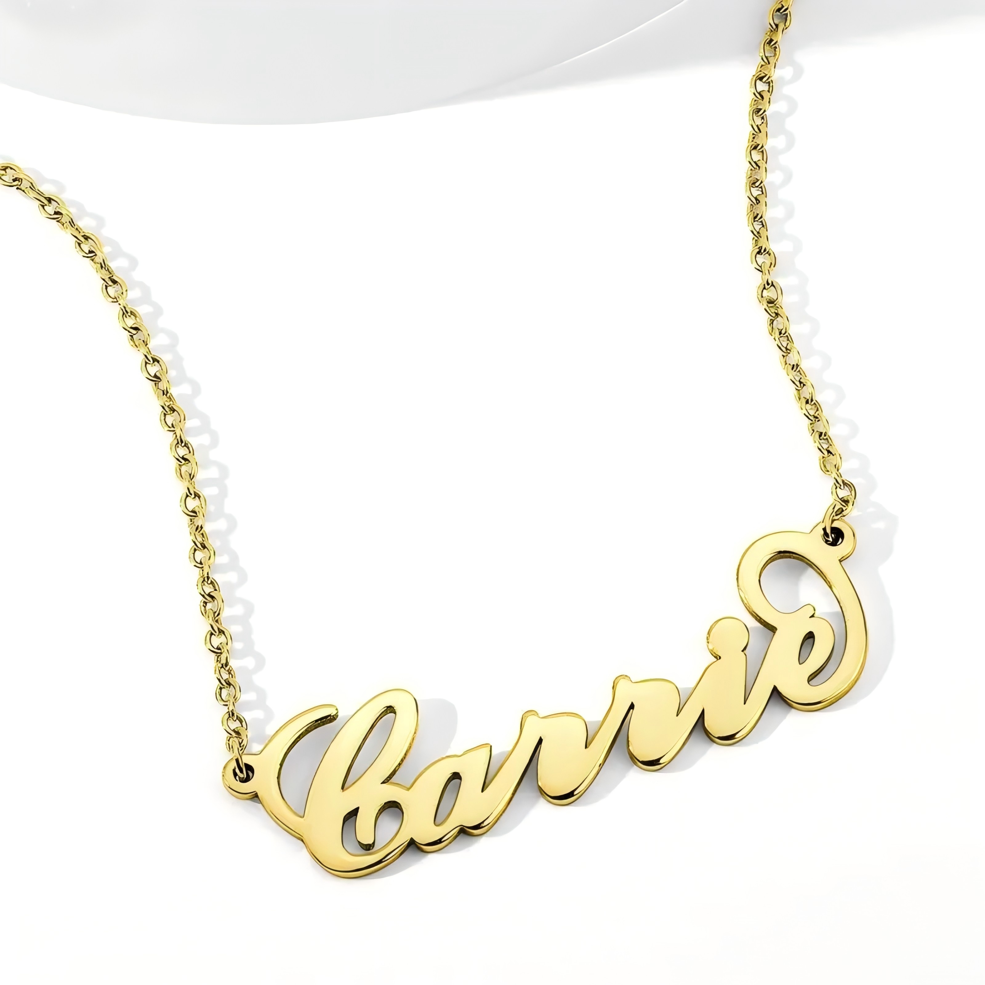Custom Carrie Style Name Necklace In 18k Gold Plated