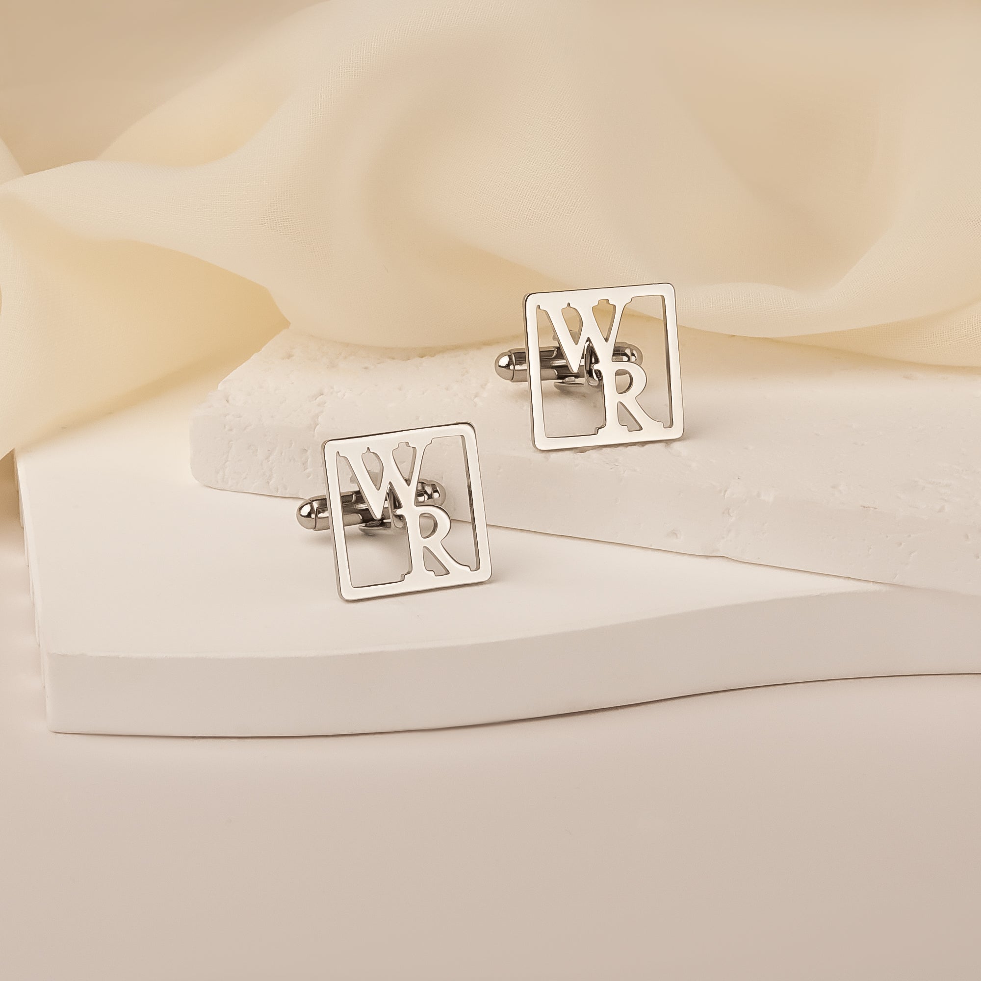 Custom Letter Square Shaped Cufflink
