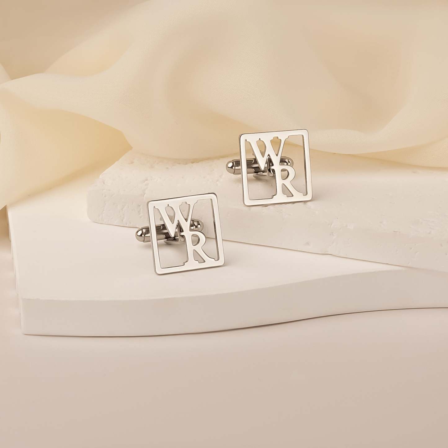 Custom Letter Square Shaped Cufflink