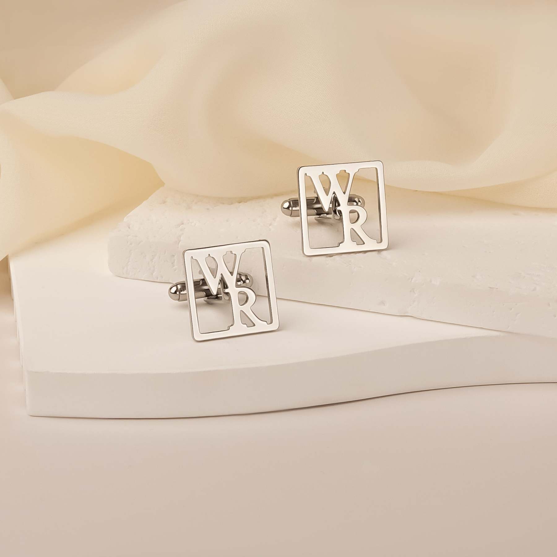 Custom Letter Square Shaped Cufflink