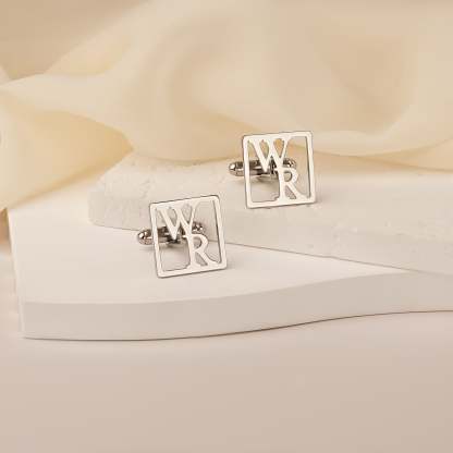 Custom Letter Square Shaped Cufflink