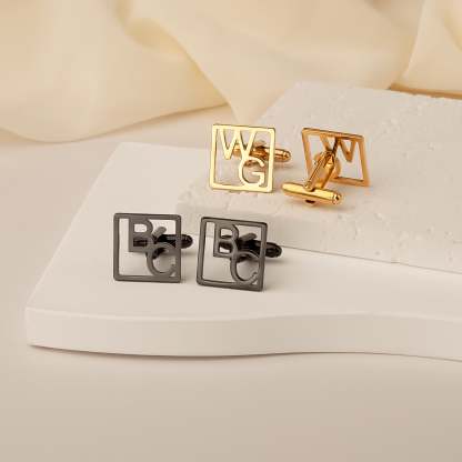Custom Letter Square Shaped Cufflink