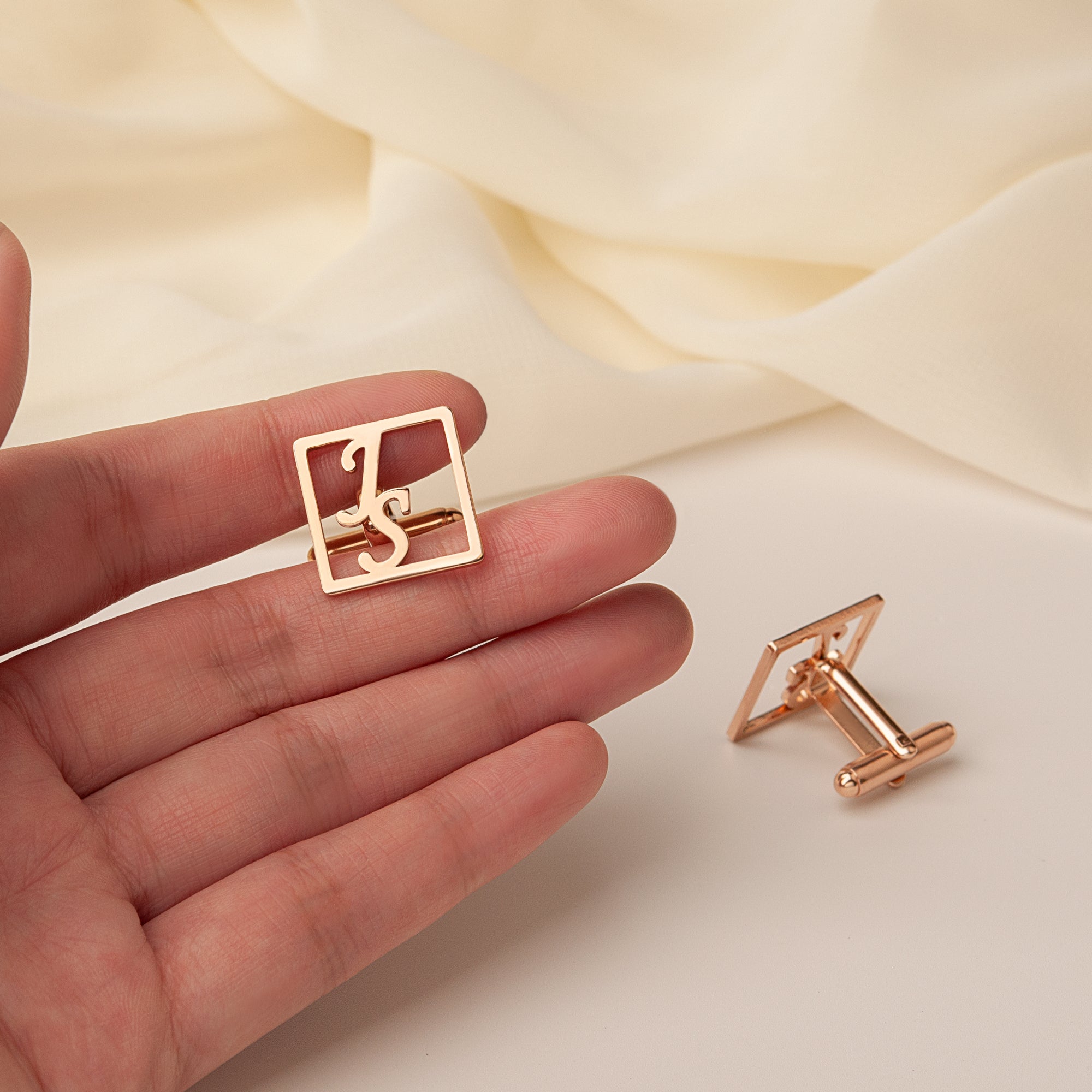 Custom Letter Square Shaped Cufflink