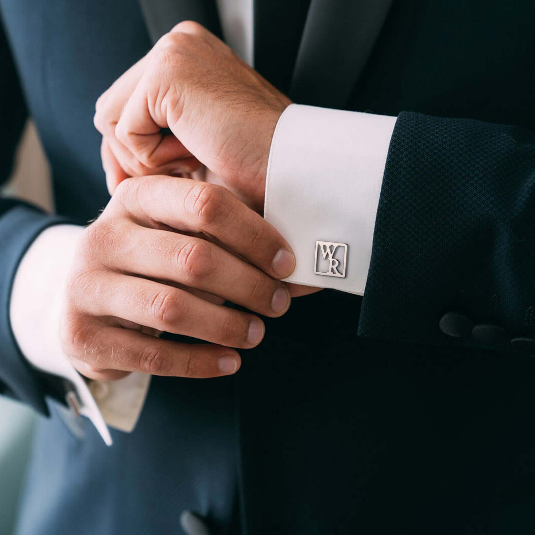 Custom Letter Square Shaped Cufflink