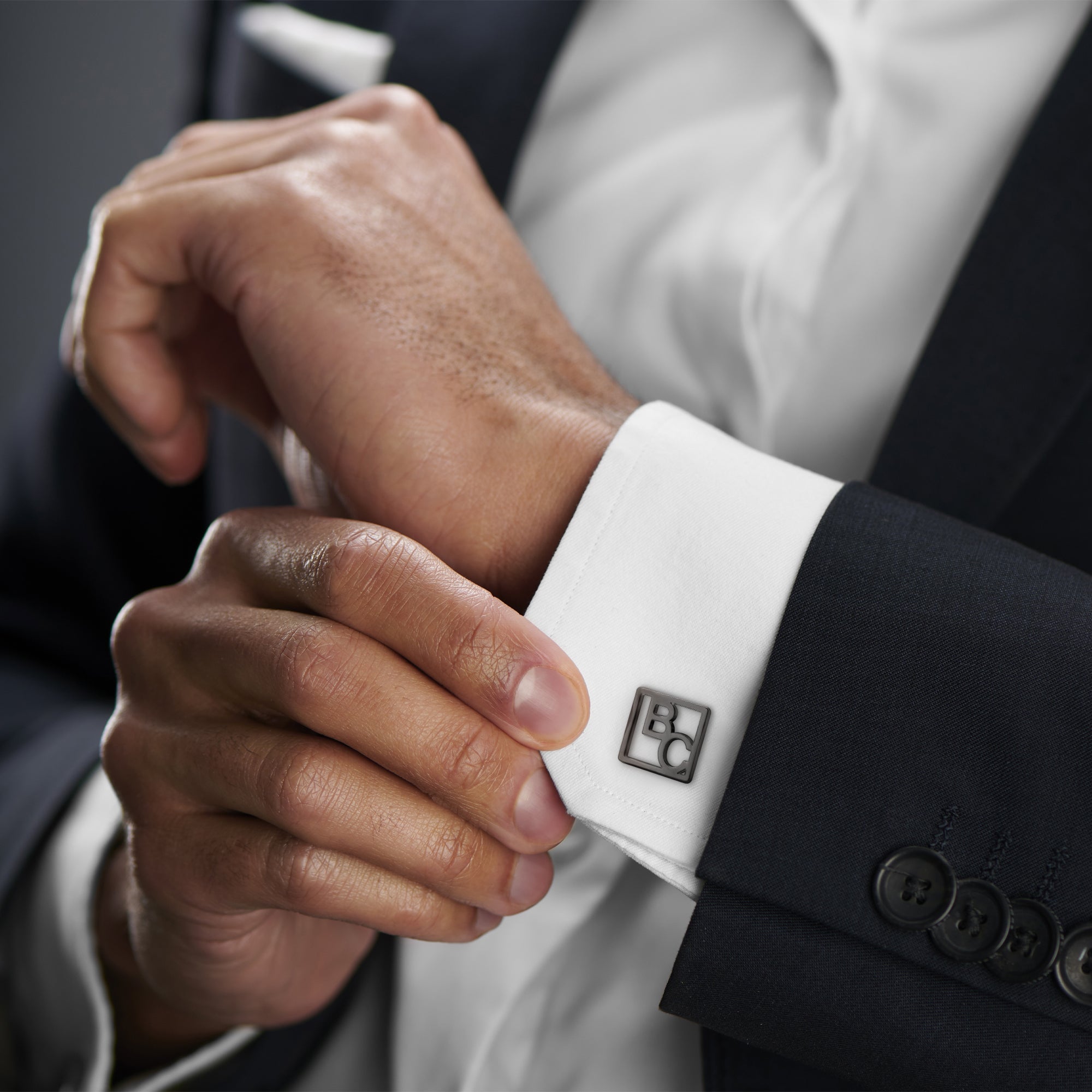 Custom Letter Square Shaped Cufflink