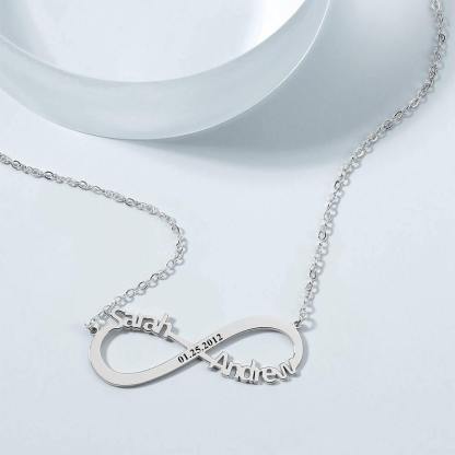 Customized 2 Names Infinity Symbol Necklace