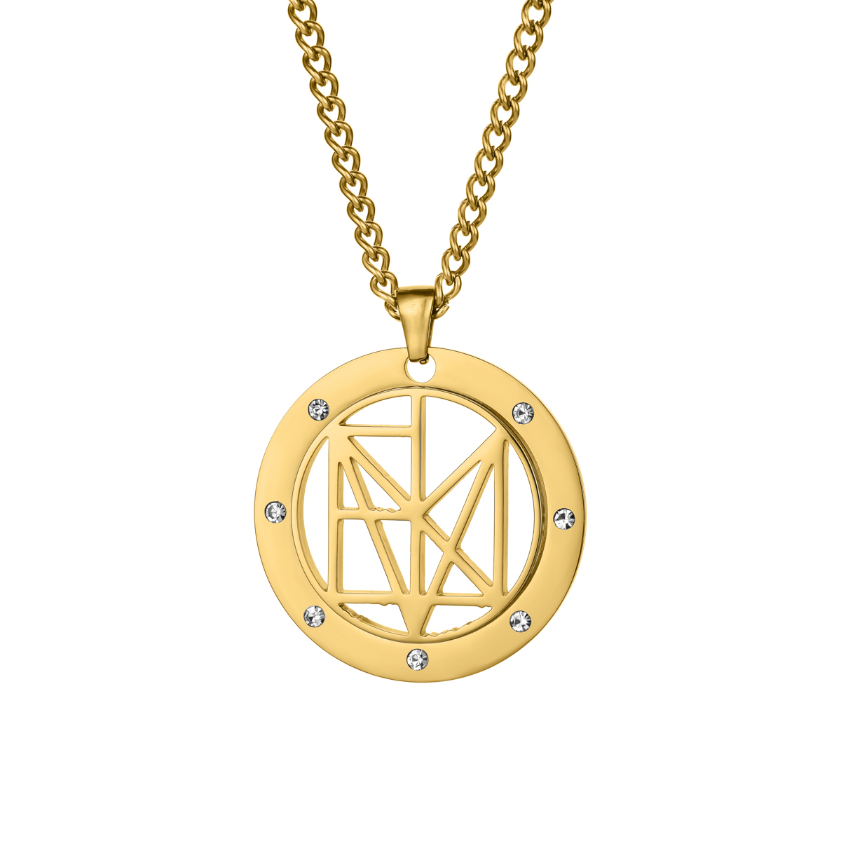 Personalized Name Logo Necklace With Rhinestone