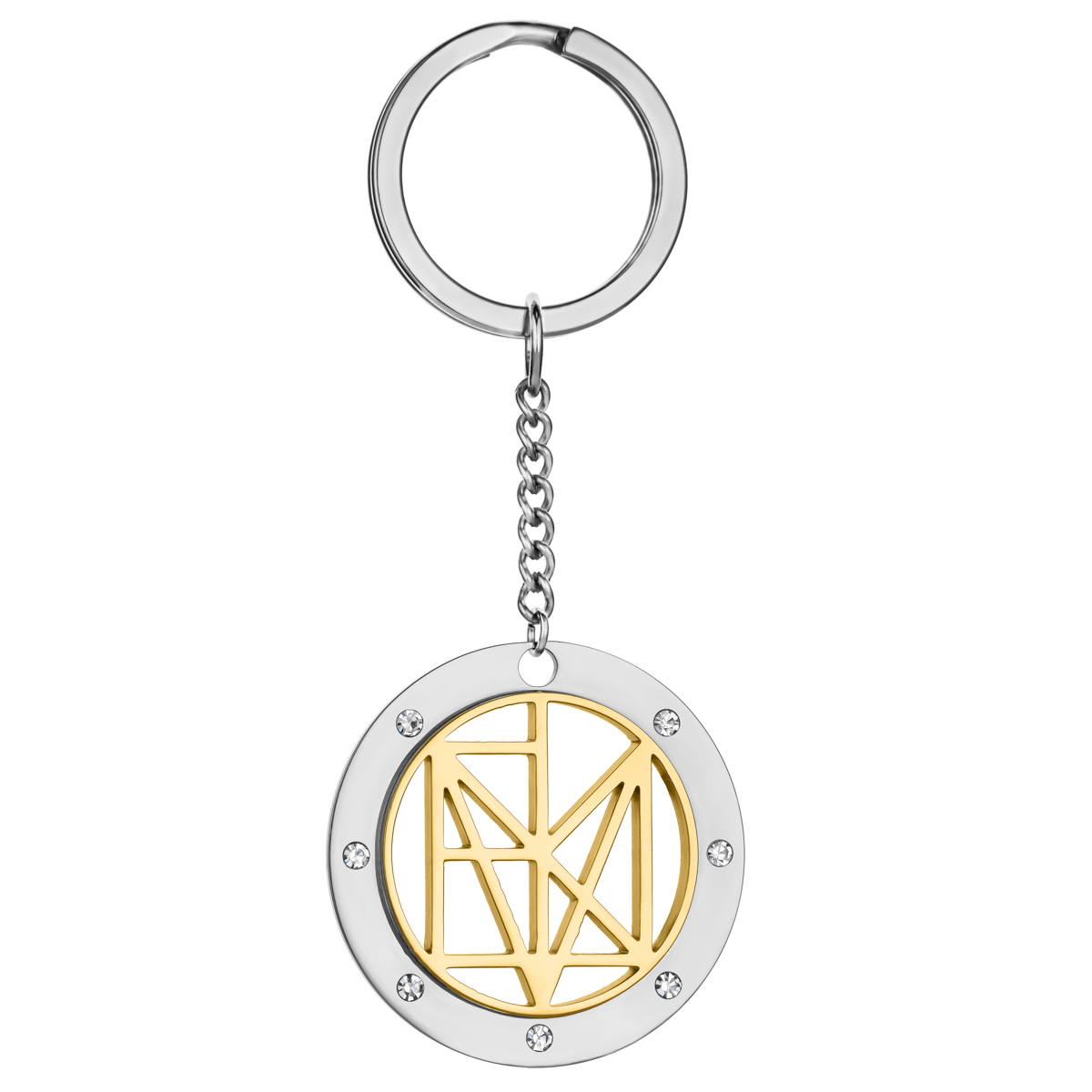 Personalized Name Logo Keychain With Rhinestone