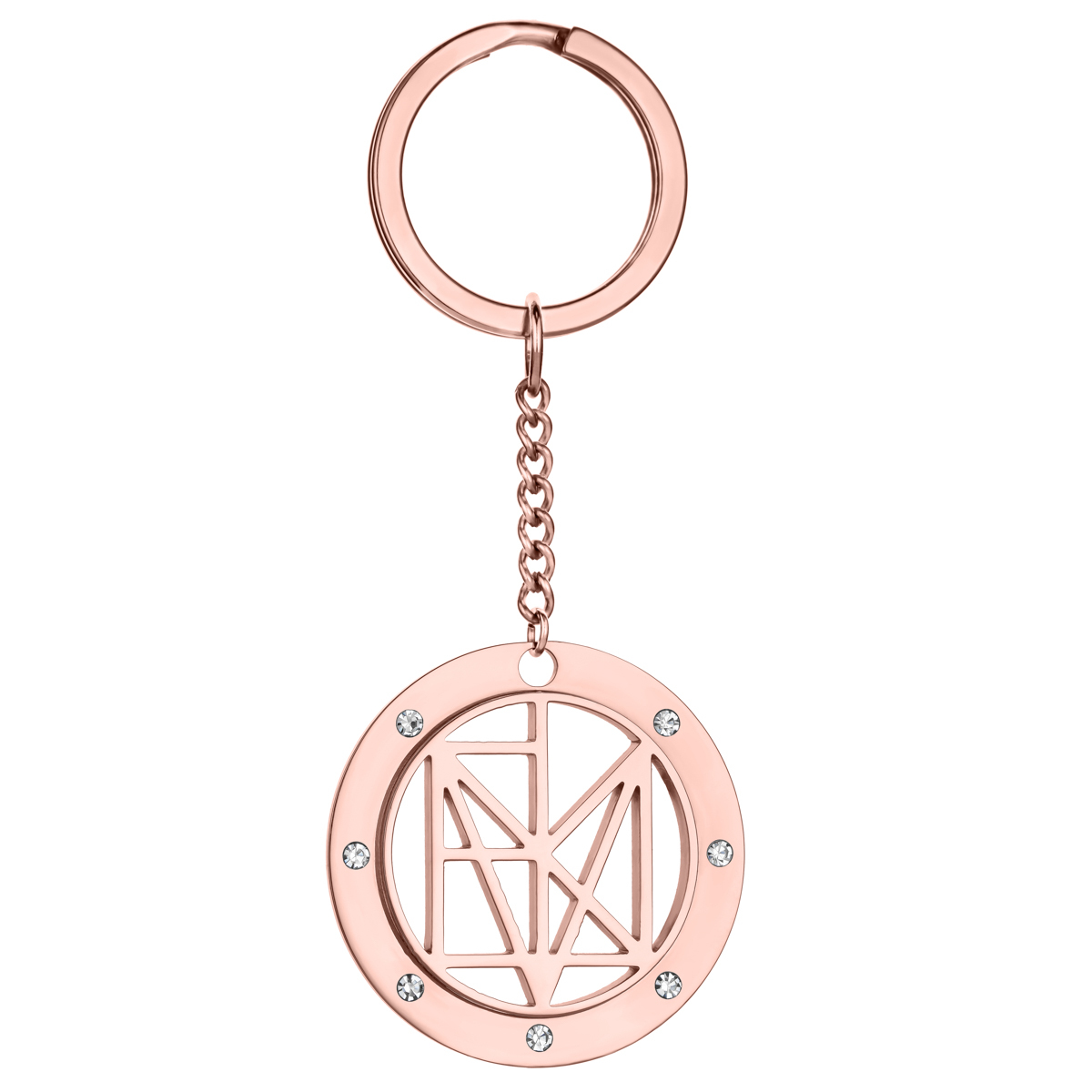 Personalized Name Logo Keychain With Rhinestone