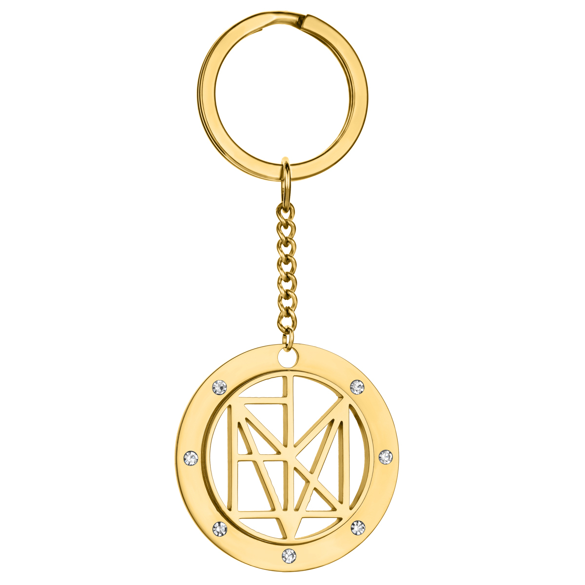 Personalized Name Logo Keychain With Rhinestone