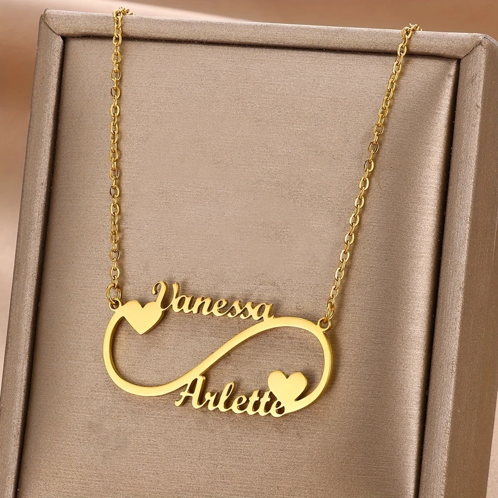 Customized 2 Names Infinite Necklace