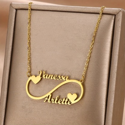 Customized 2 Names Infinite Necklace