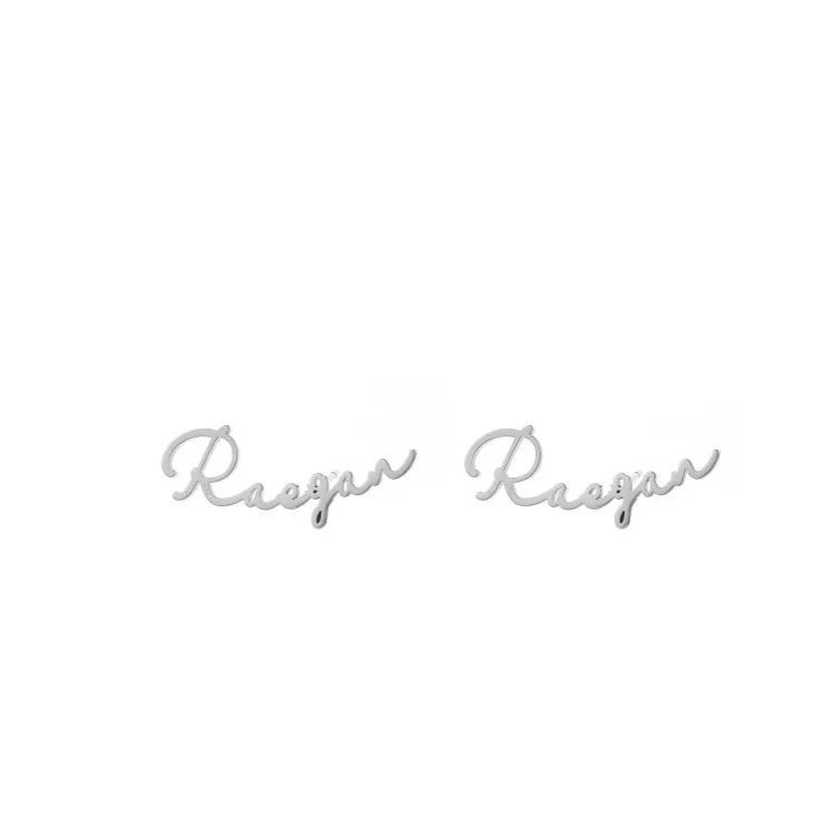 Minimalist Handwriting Name Stud Earrings