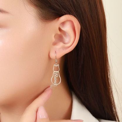 [Copy]Custom Name Earrings in Flamingo Shape