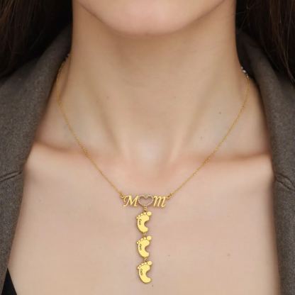 Custom Name Rhinestone Necklace For Mom And Baby